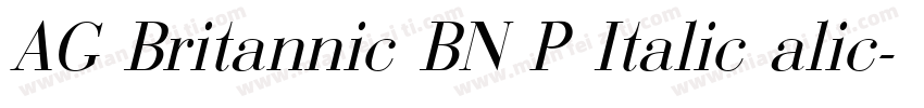 AG Britannic BN P Italic alic字体转换